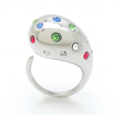 Jewelry Vintage Style Water Droplets 304 Stainless Steel 18K Gold Plated Open Rings