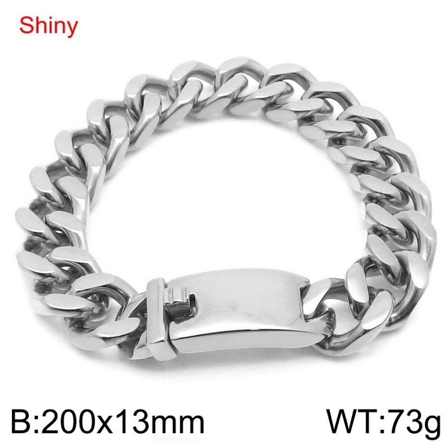 Fashion Minimalist Atmospheric Stainless Steel Cuban Link Chain Bracelet Necklace