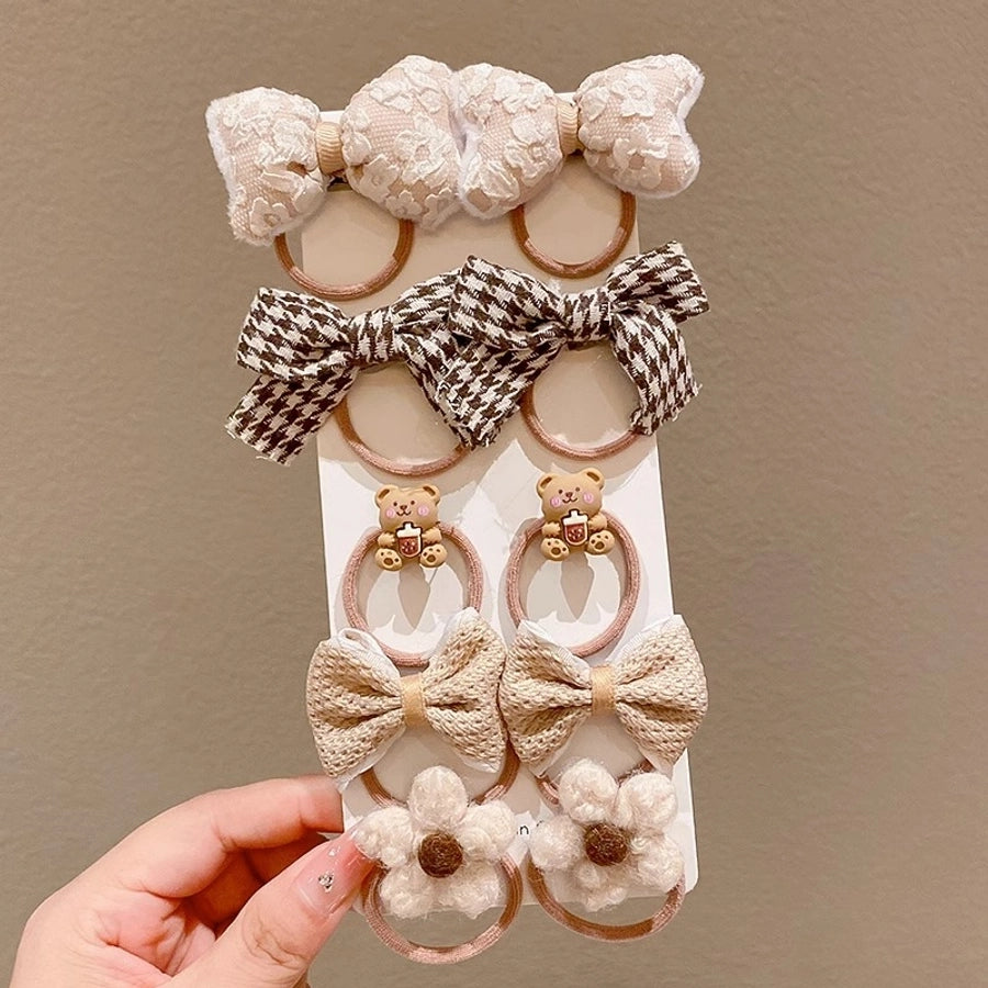 New Milk brown hair band Girls baby does not hurt hair high elastic bow tie hair rope children hair accessories rubber band Female