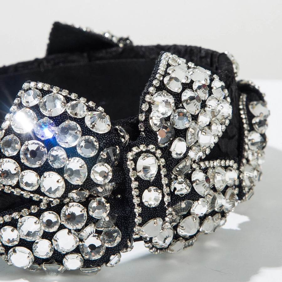 Women's Elegant Bow Knot Alloy Rhinestones Glass Hair Band