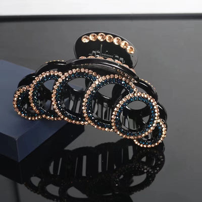 Women's Simple Style Classic Style Solid Color Alloy Inlay Rhinestones Hair Claws
