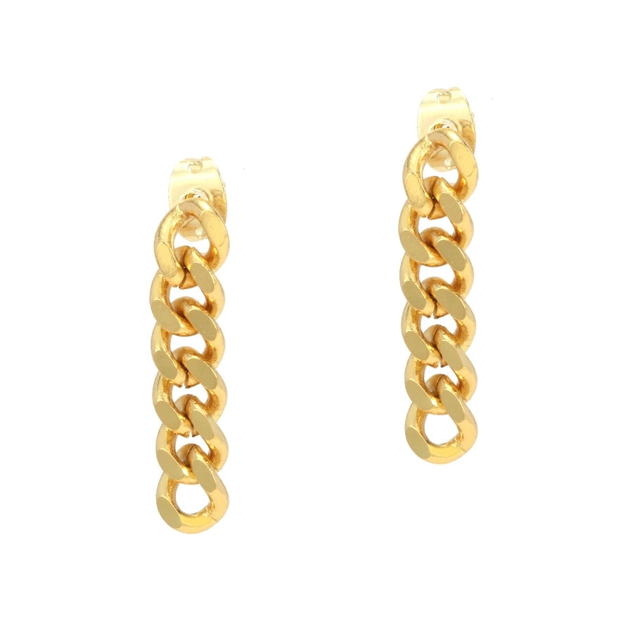 1 Pair IG Style Simple Style Commute chain Copper 18K Gold Plated Drop Earrings