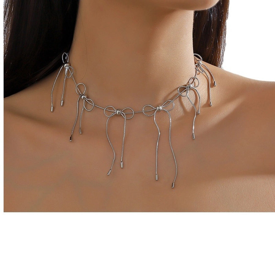 Copper Plating Bow Knot Necklace