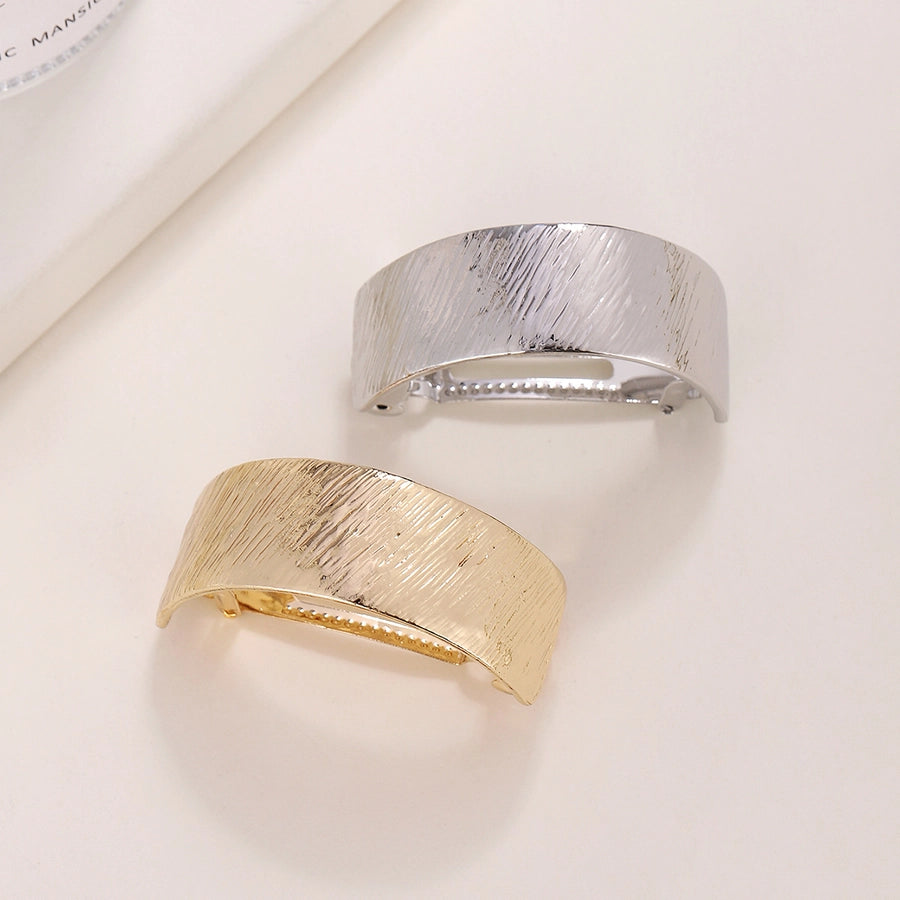 simple style solid color alloy plating hair clip