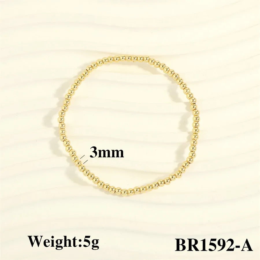 hip-hop simple style round copper 18k gold plated bracelets in bulk