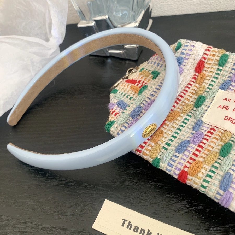 Women's Elegant Simple Style Solid Color Leather Hair Band