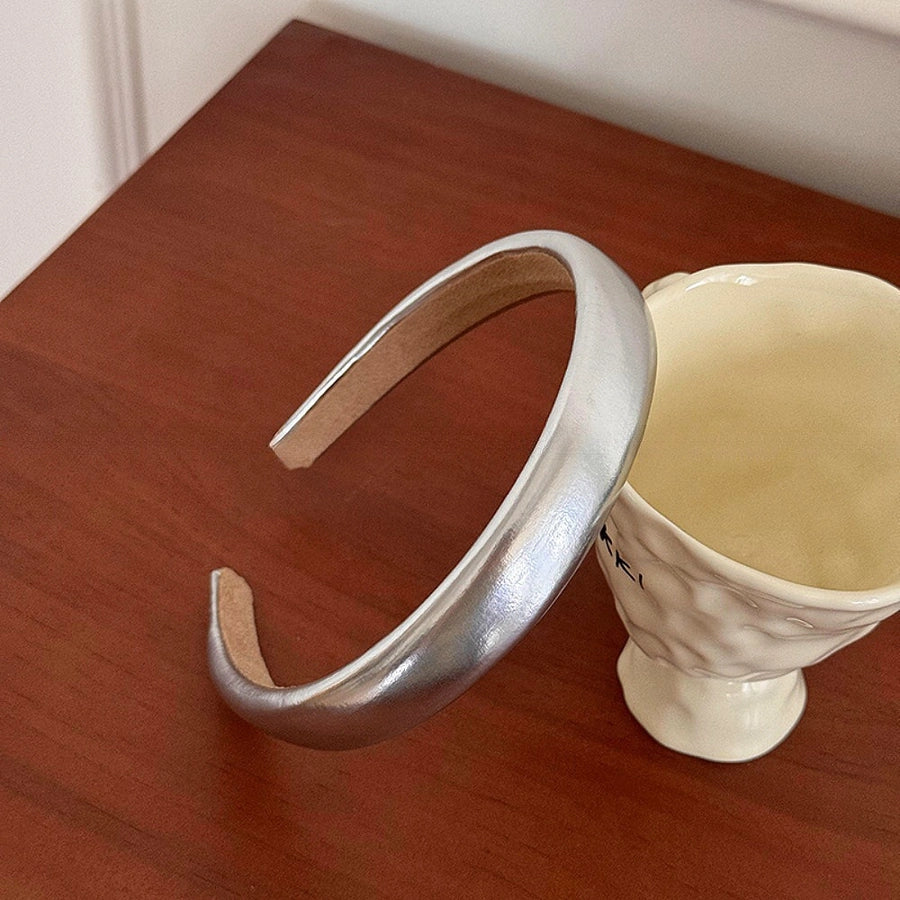 Women's Simple Style Classic Style Solid Color Pu Leather Hair Band