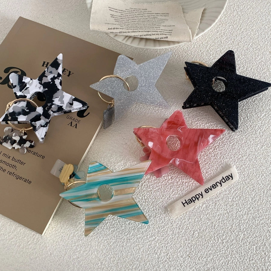 simple style star acetic acid sheets hair claws