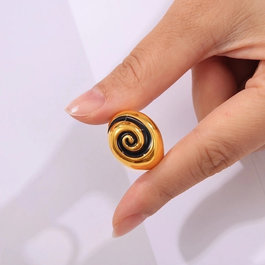 Jewelry Casual Exaggerated Circle Titanium Steel Enamel Rings