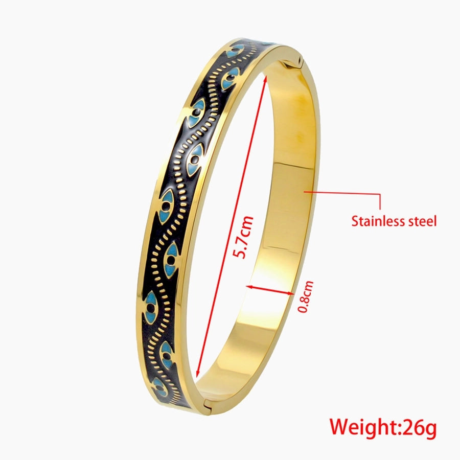Nordic Style Luxurious Artistic Colorful Titanium Steel Gold Plated Titanium Steel Bangle In Bulk