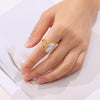 Jewelry Elegant Baroque Style Irregular Titanium Steel Shell 18K Gold Plated Inlay Open Rings