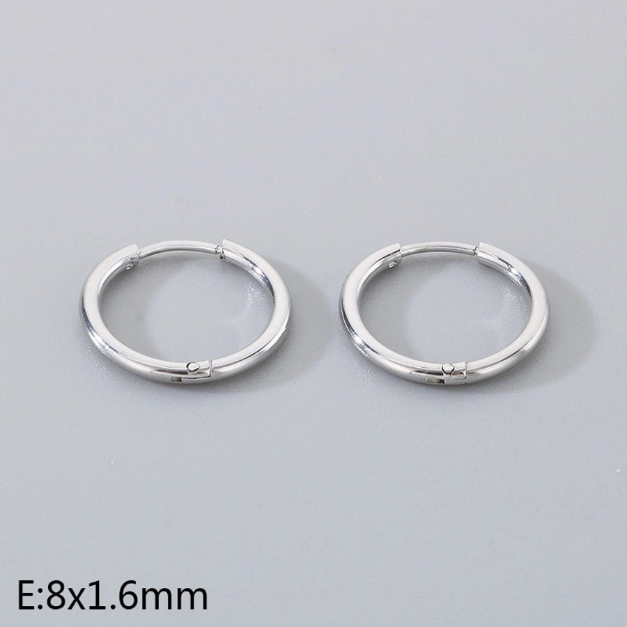 1 Pair Simple Style Round 304 Stainless Steel 18K Gold Plated Earrings