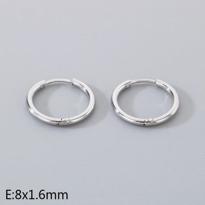 1 Pair Simple Style Round 304 Stainless Steel 18K Gold Plated Earrings
