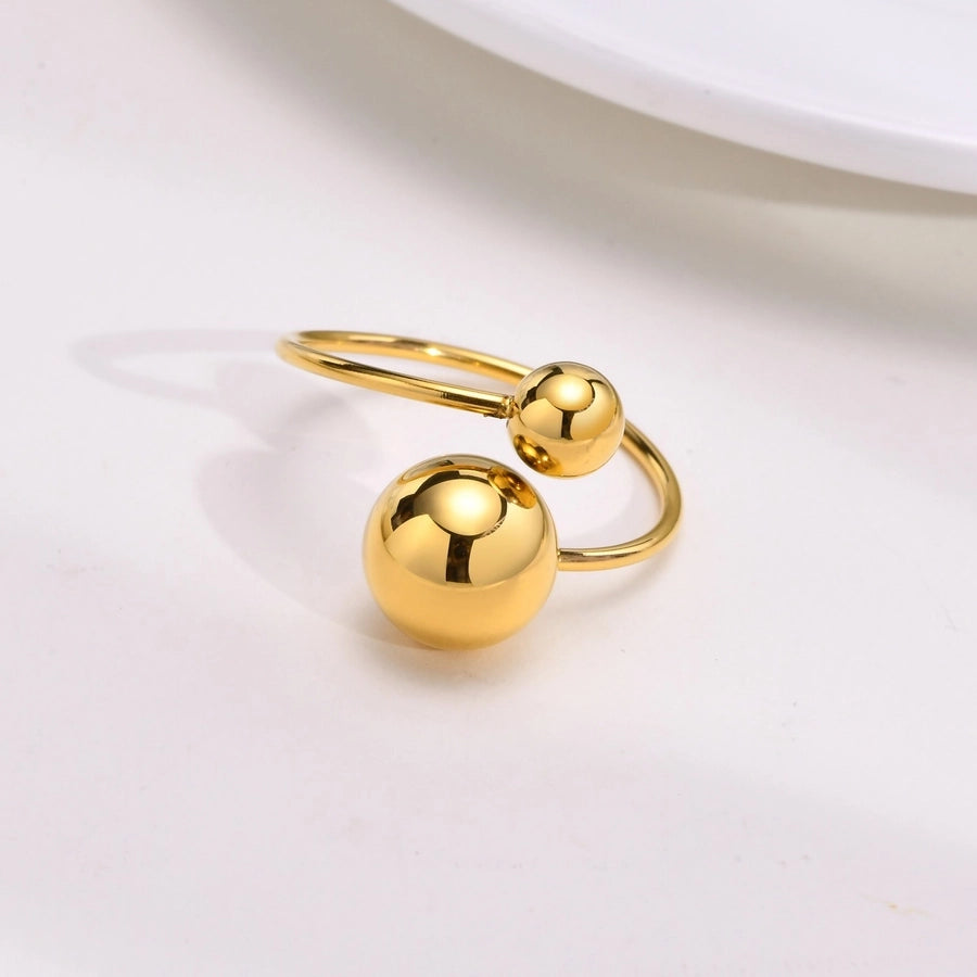 Jewelry Rock Streetwear Cool Style Geometric Ball 304 Stainless Steel 18K Gold Plated Open Rings