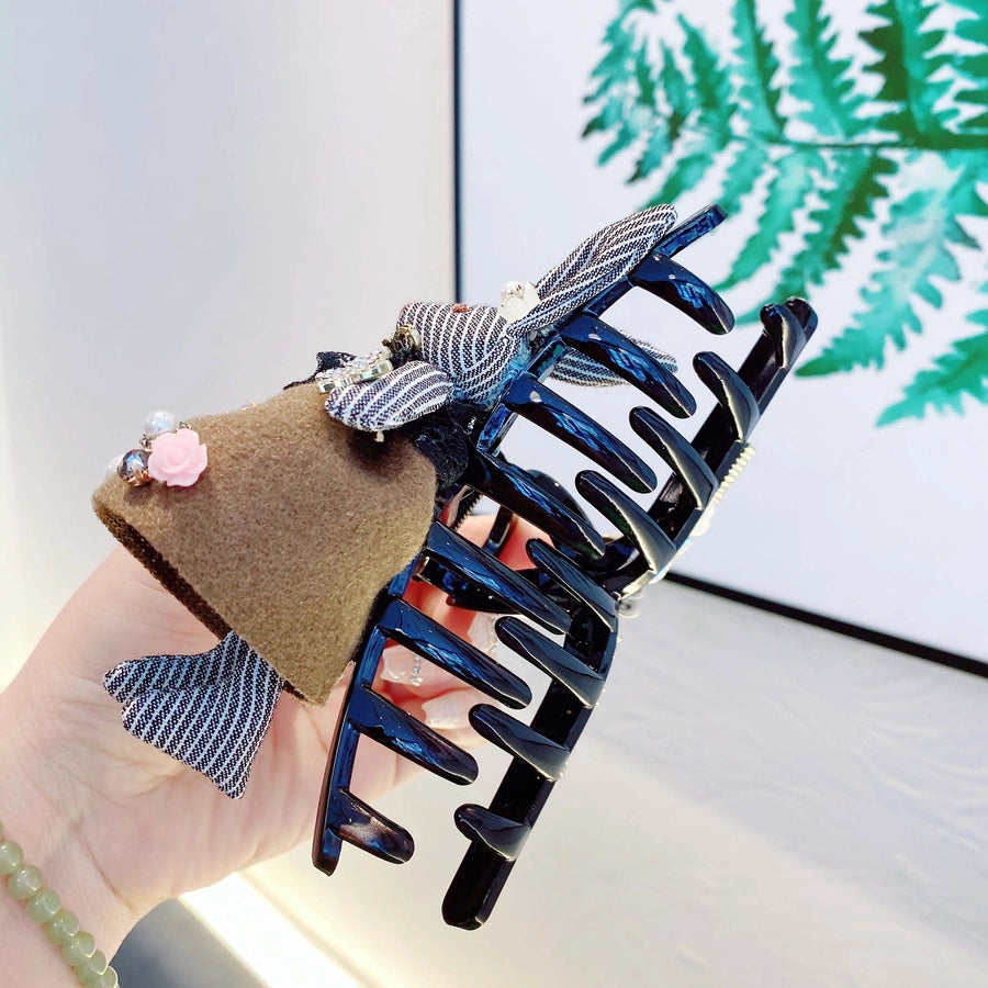 princess cute rabbit plastic cloth inlay rhinestones hair claws