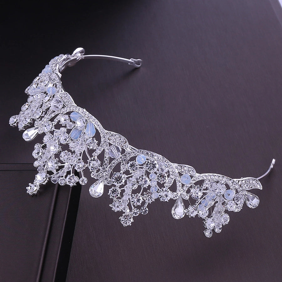 fashion crown flower alloy rhinestone crown 1 piece
