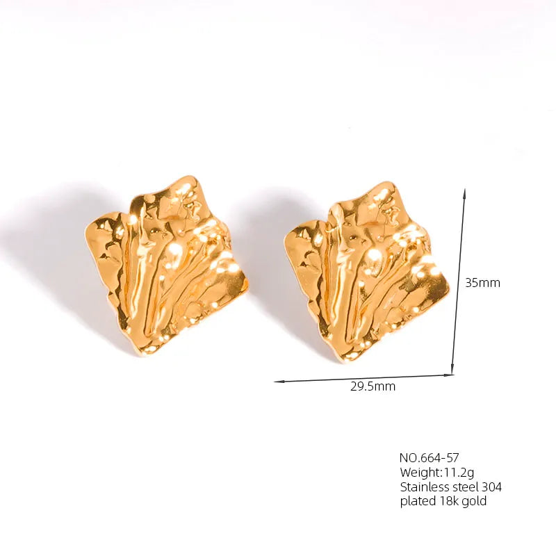 1 Pair Casual Simple Style Classic Style Geometric Square 304 Stainless Steel 18K Gold Plated Imitation Gold  Ear Studs