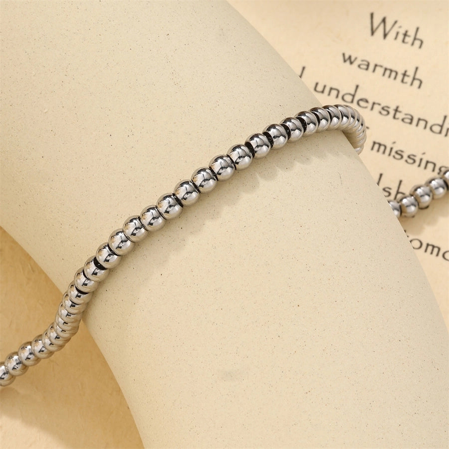 Casual Round 304 Stainless Steel Bracelets In Bulk