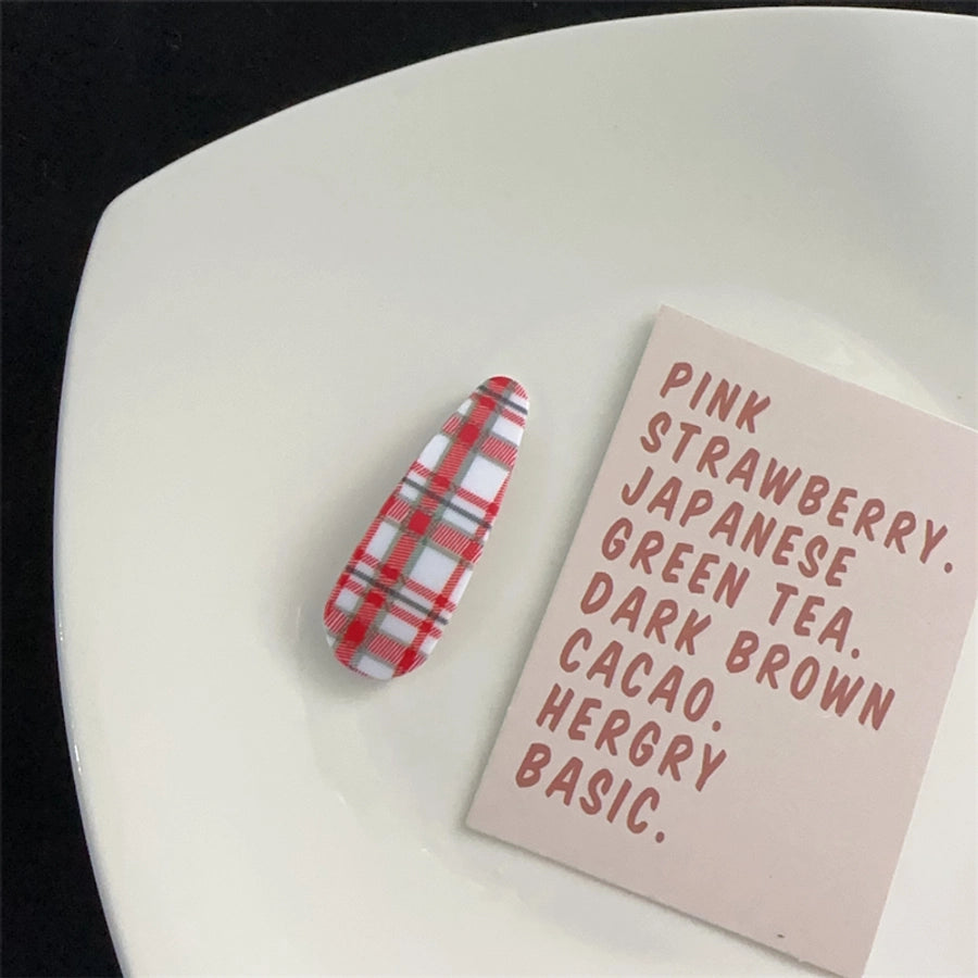 Women's Sweet Plaid Polka Dots Plastic Hair Clip