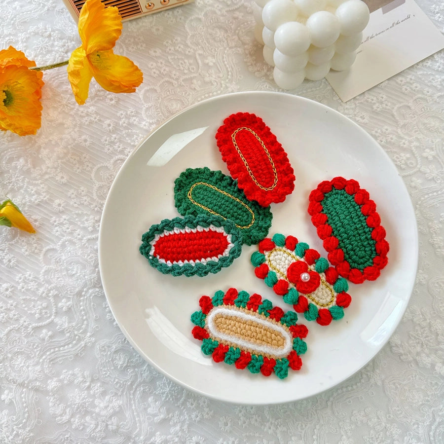 Christmas Cute Kid'S Christmas Tree Christmas Socks yarn Hair Clip