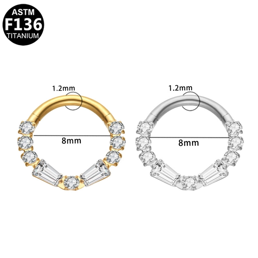 1 Piece Nose Rings & Studs Elegant Luxurious Simple Style Irregular Pure Titanium Titanium Alloy Zircon Ear Cartilage Rings & Studs Nose Rings & Studs