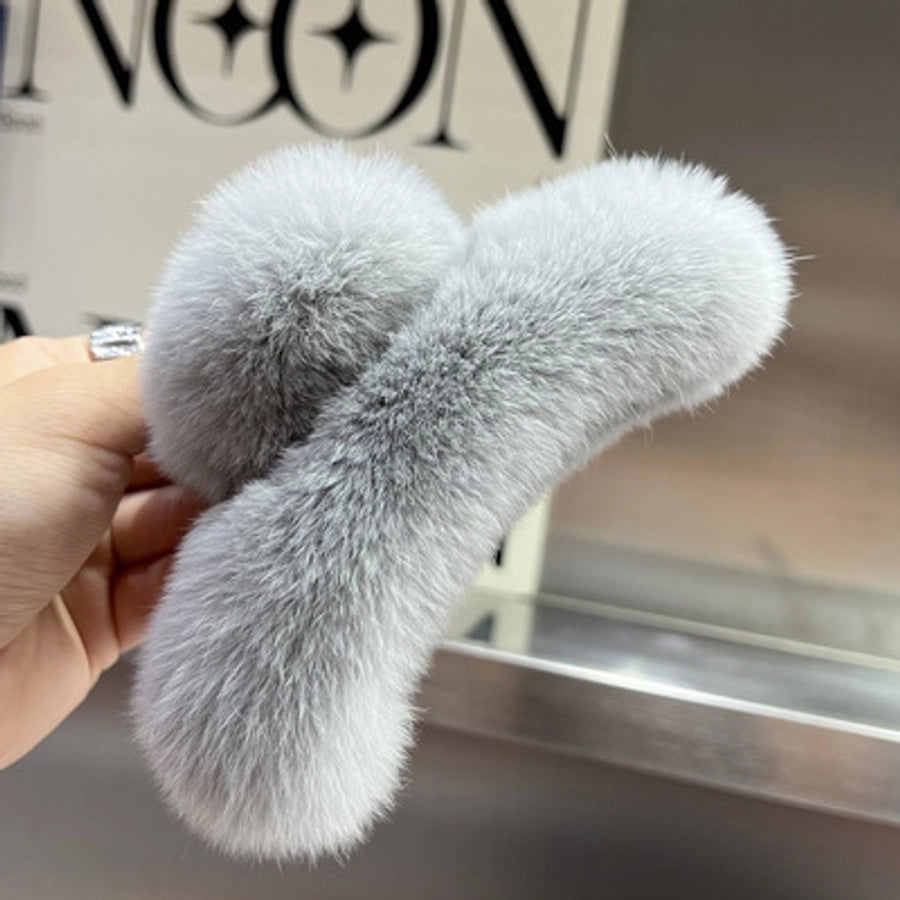 cute solid color rex rabbit fur hair claws