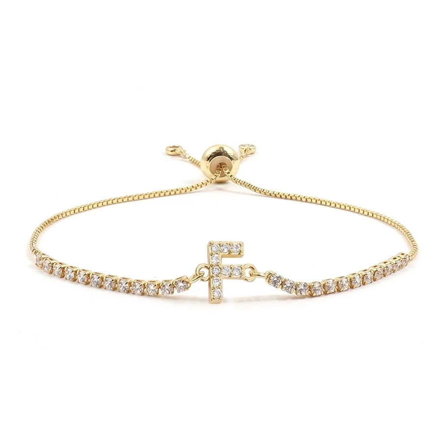Copper Inlay Letter Zircon Bracelets