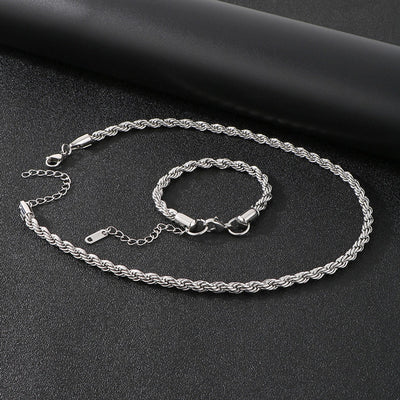 Jewelry Simple Style Geometric 304 Stainless Steel 18K Gold Plated Bracelets Necklace