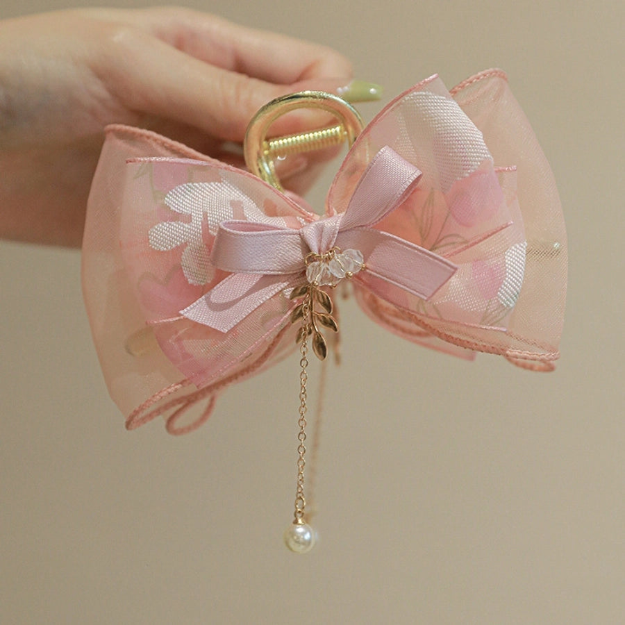 Women's Sweet Simple Style Bow Knot Cloth Hair Claws