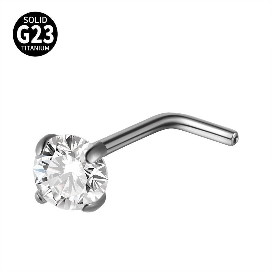 1 Piece Nose Rings & Studs Casual Vacation Round G23 Titanium Alloy Opal Zircon Nose Rings & Studs