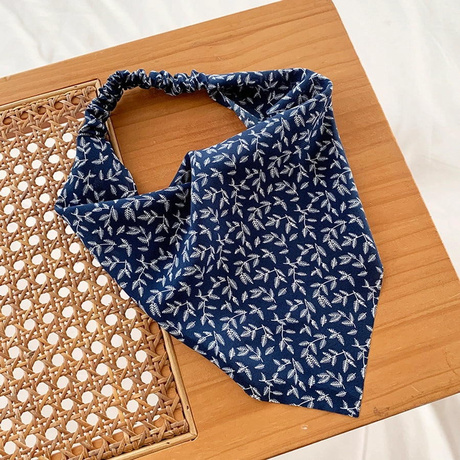 Women's Casual Simple Style Ditsy Floral Cloth scarf Hair Tie