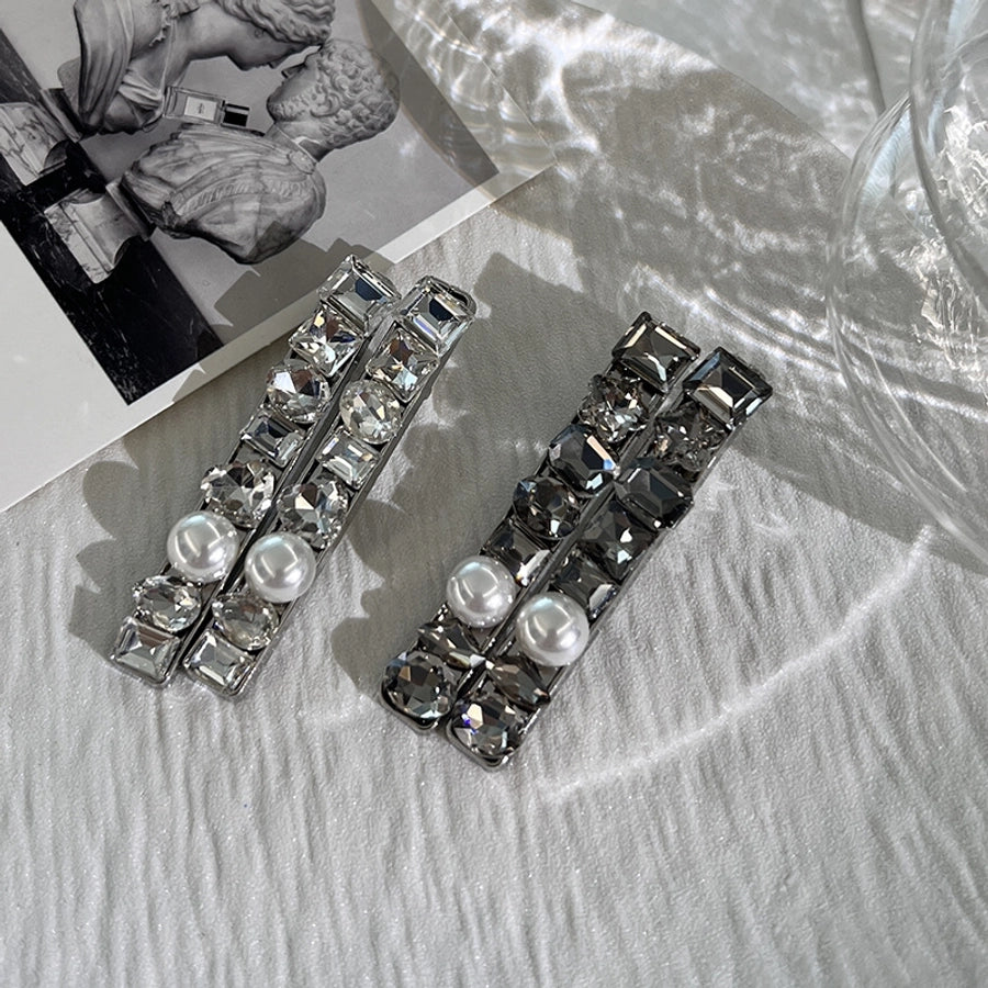 Women's Simple Style Round Alloy Inlay Zircon Hair Clip