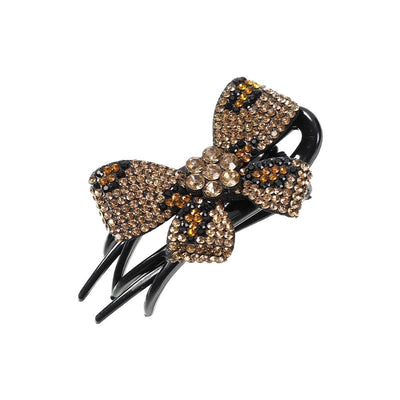 elegant bow knot plastic inlay rhinestones hair clip