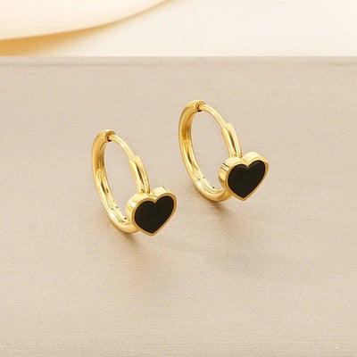 1 Pair Vintage Style Square Heart Shape Hollow Out Inlay 304 Stainless Steel Pearl Zircon 18K Gold Plated Earrings