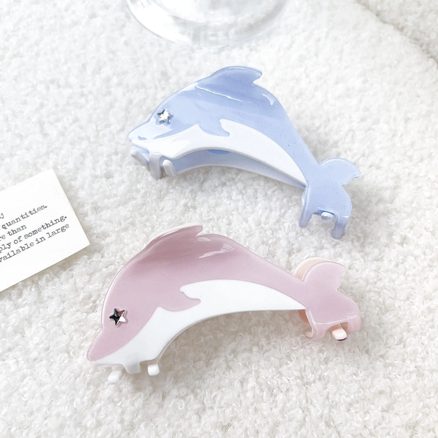 Women's Sweet Dolphin Acetic acid sheets Inlay Rhinestones Hair Claws