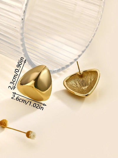 1 Pair Casual Romantic Solid Color Geometric 304 Stainless Steel Ear Studs