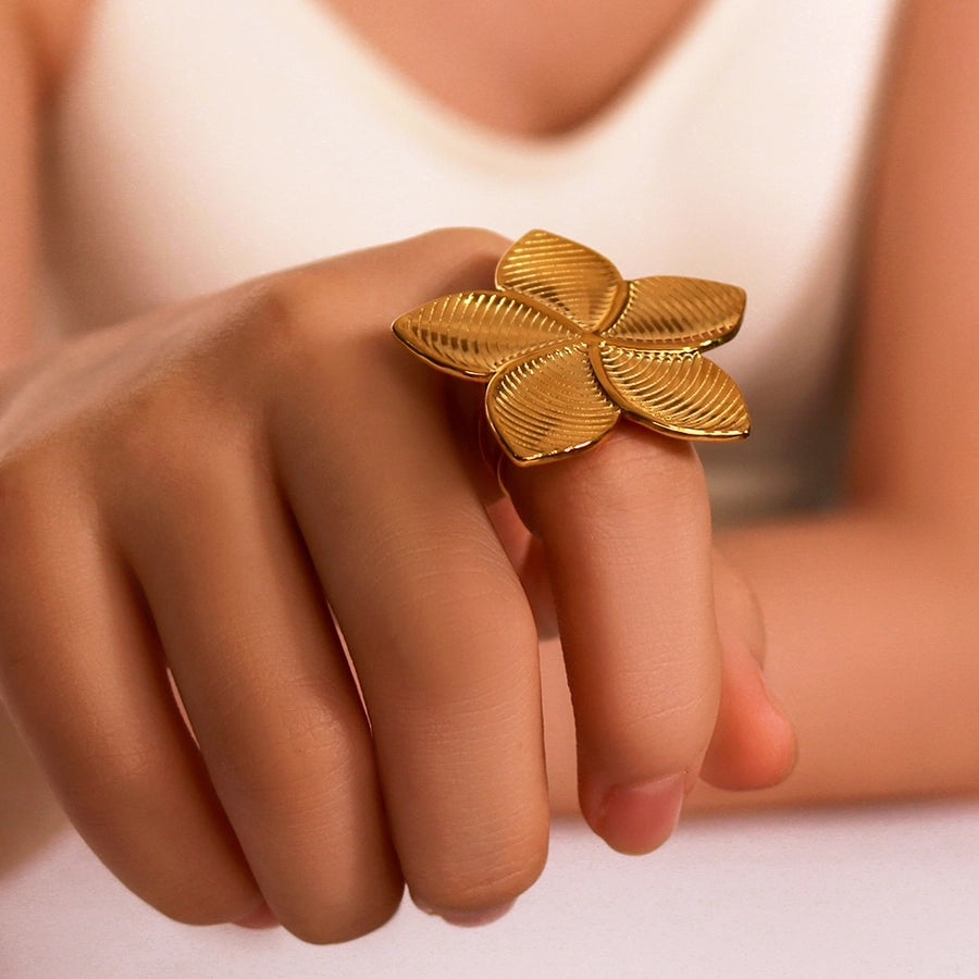 Jewelry Vintage Style Simple Style Geometric 304 Stainless Steel 18K Gold Plated Open Rings