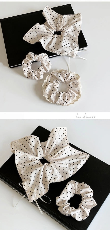 Women's Elegant Cute Polka Dots Cloth Lace Hair Tie