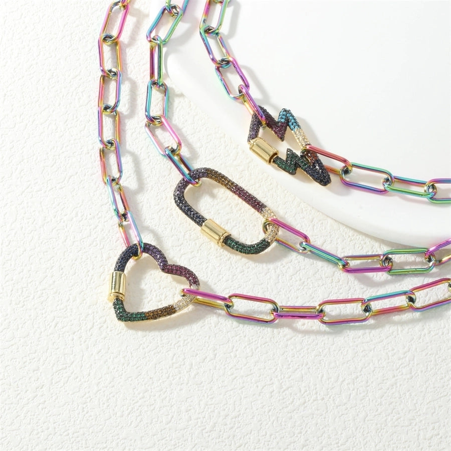 Jewelry Hip-Hop Geometric Copper Zircon Necklace