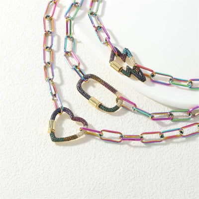 Jewelry Hip-Hop Geometric Copper Zircon Necklace