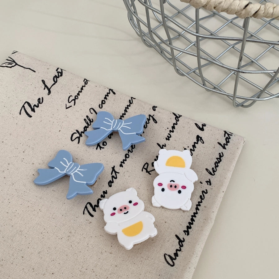 Women's Cute Animal Bow Knot Acetic acid sheets Hair Clip