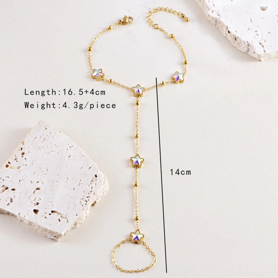 Simple Style Shiny Star Oval 304 Stainless Steel Stainless Steel Bracelets In Bulk