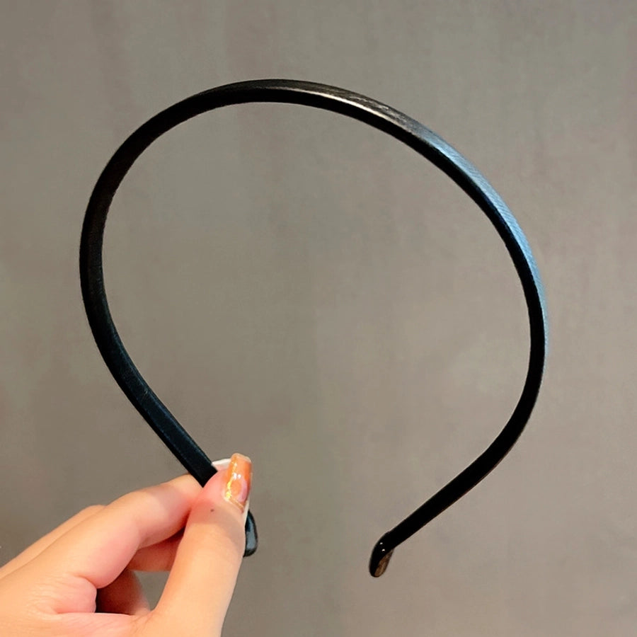 korean solid color leather hair band