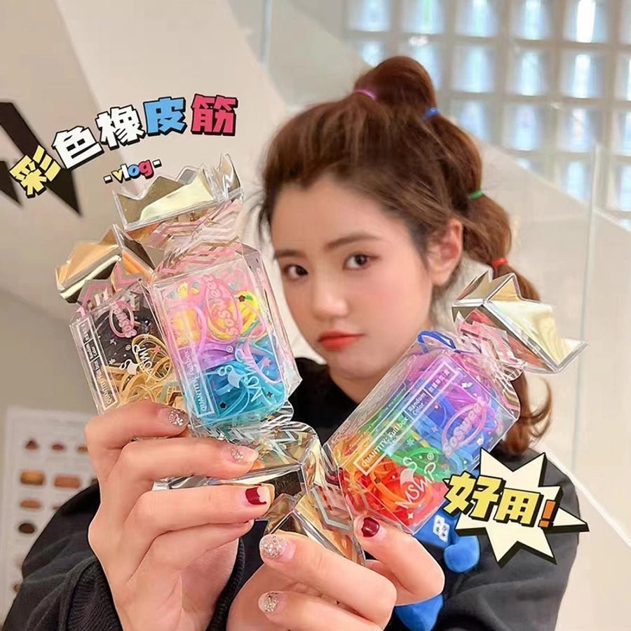 simple style geometric plastic rubber band 1 set