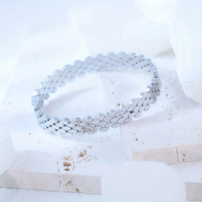 Elegant Simple Style Artistic Solid Color 304 Stainless Steel 18K Gold Plated Bangle In Bulk