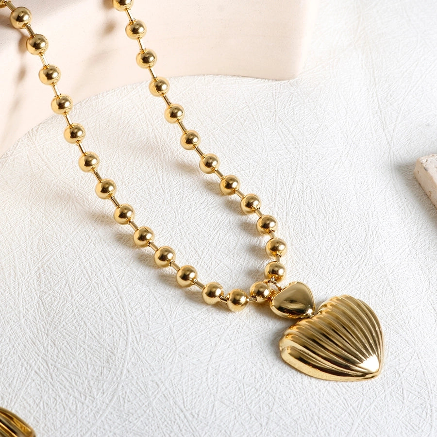 Jewelry IG Style Simple Style Commute Heart Shape 304 Stainless Steel Earrings Necklace