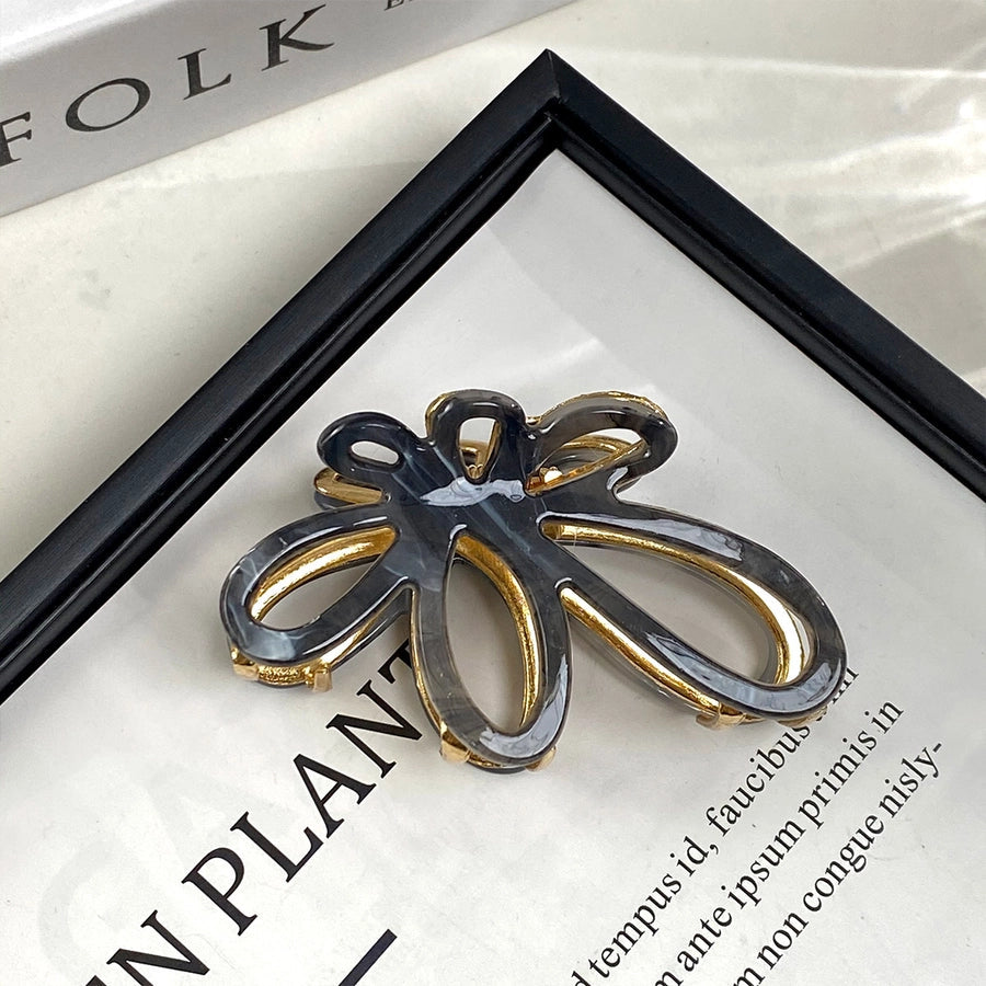 Women's Elegant Romantic Sweet Flower Acetic acid sheets Hollow Out Hair Claws