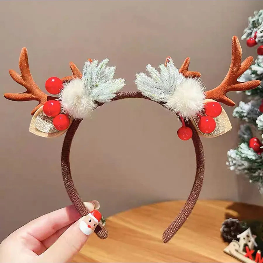 Christmas Fashion Women'S Antlers Flocking Handmade Hair Band