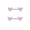 1 Pair Nipple Rings & Studs Hip-Hop Shiny Heart Shape Flower Butterfly 316L Stainless Steel  Copper Inlay Zircon Nipple Rings & Studs