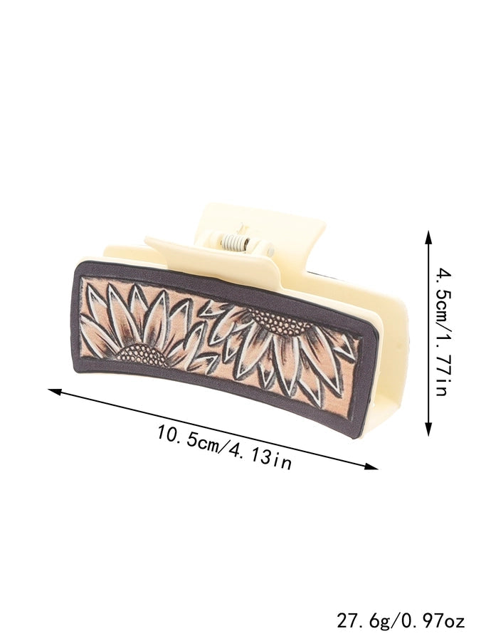 women's vintage style simple style sunflower pu leather hair claws